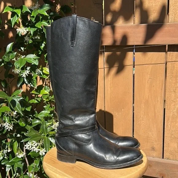 Frye Lindsay Plate Boot in Black Leather - Picture 14 of 14